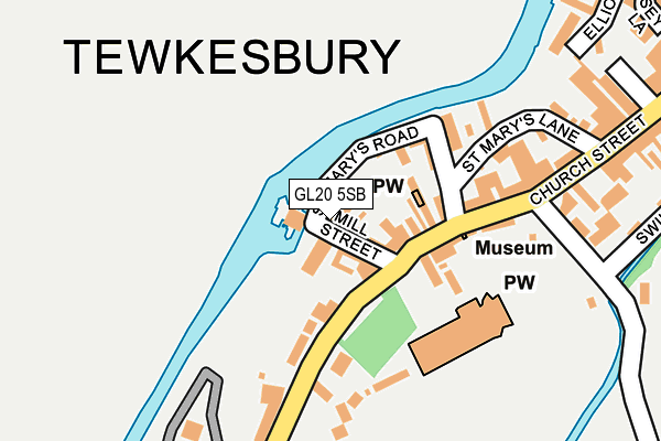 Map of ABBEY MILL (TEWKESBURY) MANAGEMENT LIMITED at local scale