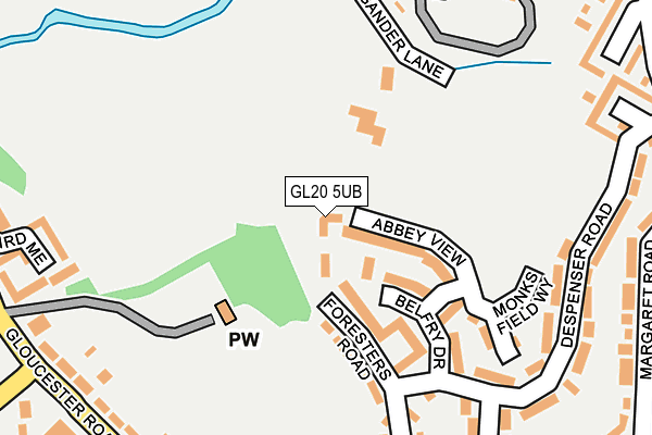 GL20 5UB map - OS OpenMap – Local (Ordnance Survey)