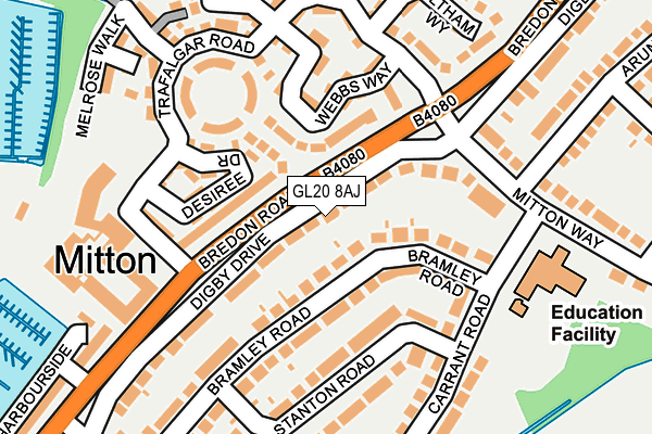 GL20 8AJ map - OS OpenMap – Local (Ordnance Survey)