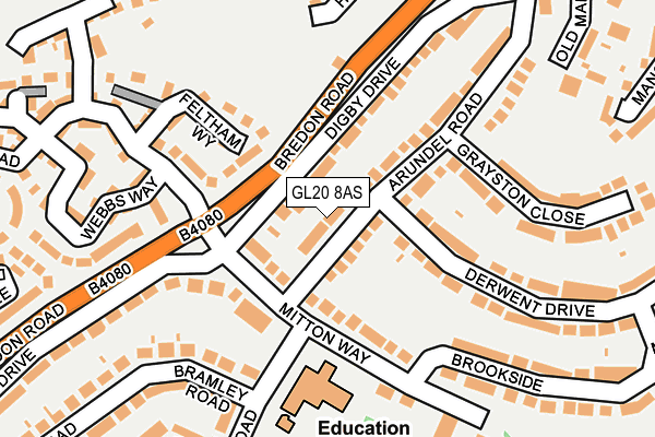 GL20 8AS map - OS OpenMap – Local (Ordnance Survey)