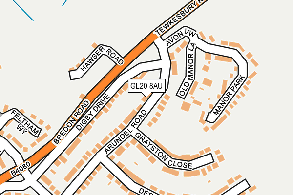 GL20 8AU map - OS OpenMap – Local (Ordnance Survey)