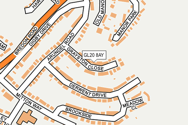 GL20 8AY map - OS OpenMap – Local (Ordnance Survey)