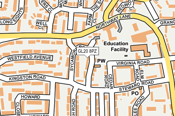 GL20 8PZ map - OS OpenMap – Local (Ordnance Survey)