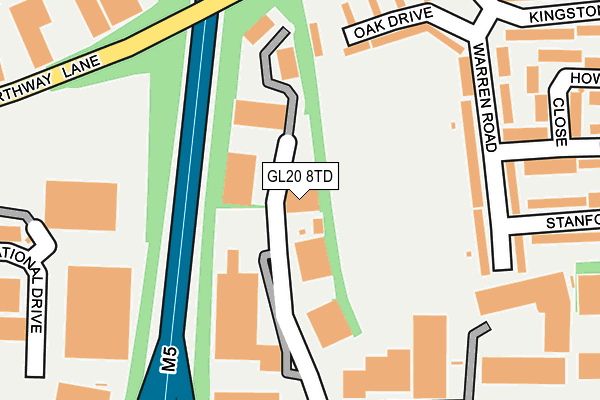 GL20 8TD map - OS OpenMap – Local (Ordnance Survey)