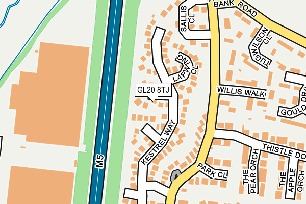 GL20 8TJ map - OS OpenMap – Local (Ordnance Survey)