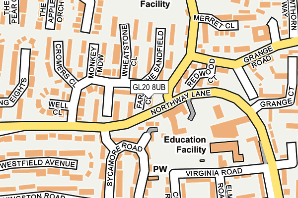 GL20 8UB map - OS OpenMap – Local (Ordnance Survey)