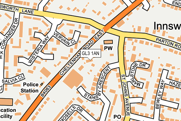 GL3 1AN map - OS OpenMap – Local (Ordnance Survey)