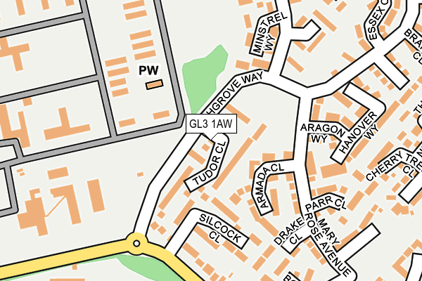 GL3 1AW map - OS OpenMap – Local (Ordnance Survey)