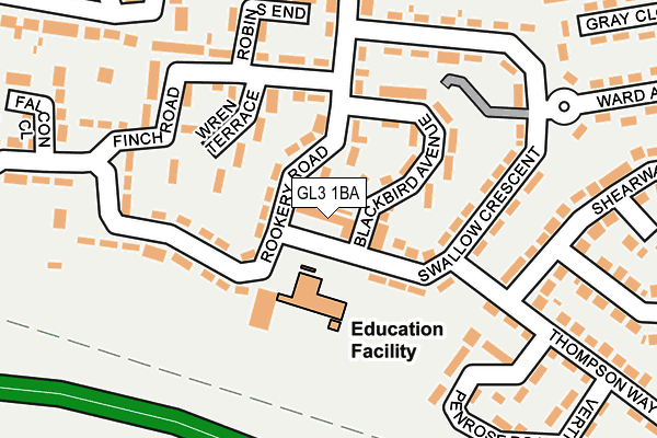 GL3 1BA map - OS OpenMap – Local (Ordnance Survey)