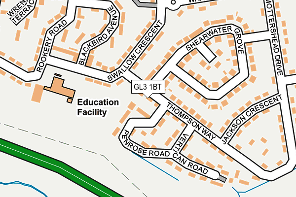 GL3 1BT map - OS OpenMap – Local (Ordnance Survey)