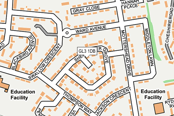 GL3 1DB map - OS OpenMap – Local (Ordnance Survey)