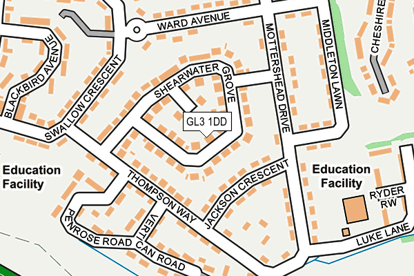 GL3 1DD map - OS OpenMap – Local (Ordnance Survey)