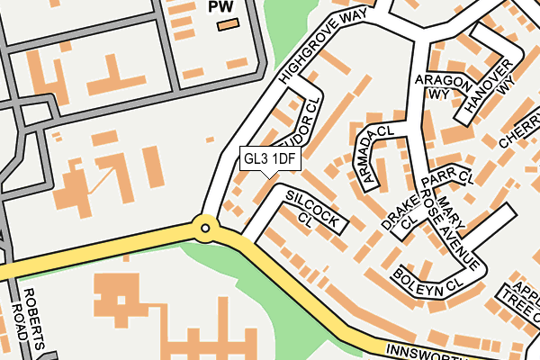 GL3 1DF map - OS OpenMap – Local (Ordnance Survey)