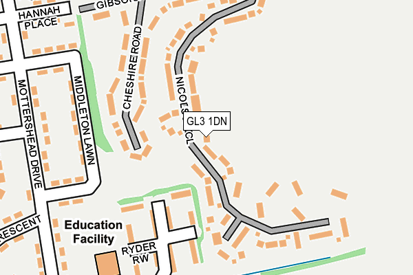 GL3 1DN map - OS OpenMap – Local (Ordnance Survey)