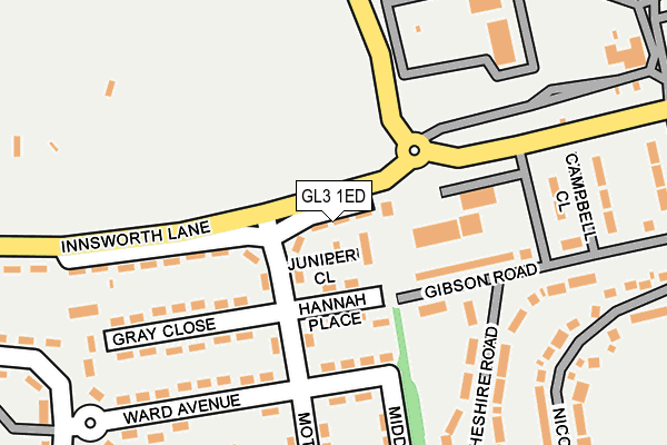 GL3 1ED map - OS OpenMap – Local (Ordnance Survey)