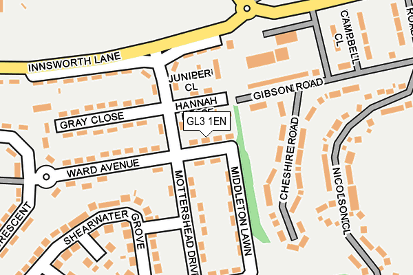 GL3 1EN map - OS OpenMap – Local (Ordnance Survey)