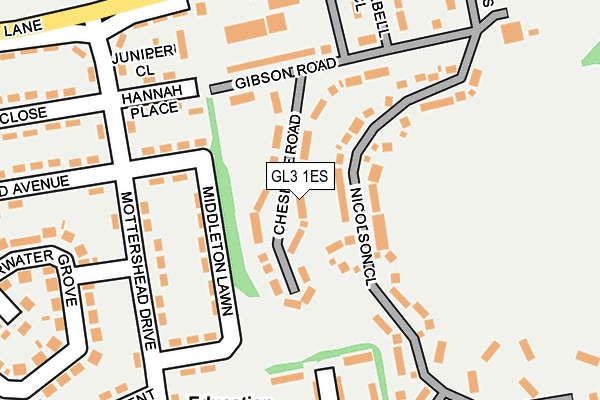 GL3 1ES map - OS OpenMap – Local (Ordnance Survey)