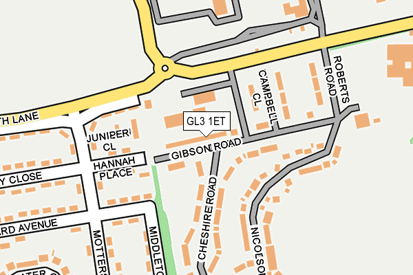 GL3 1ET map - OS OpenMap – Local (Ordnance Survey)
