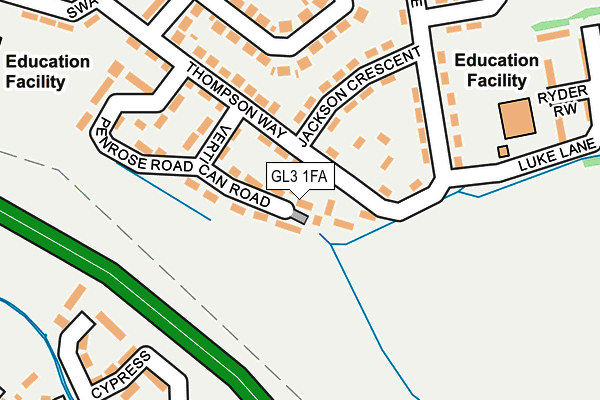 GL3 1FA map - OS OpenMap – Local (Ordnance Survey)