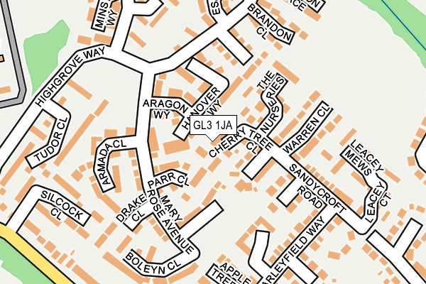 GL3 1JA map - OS OpenMap – Local (Ordnance Survey)