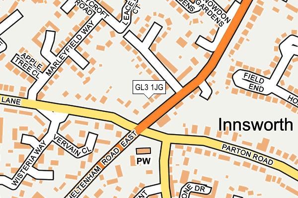 GL3 1JG map - OS OpenMap – Local (Ordnance Survey)