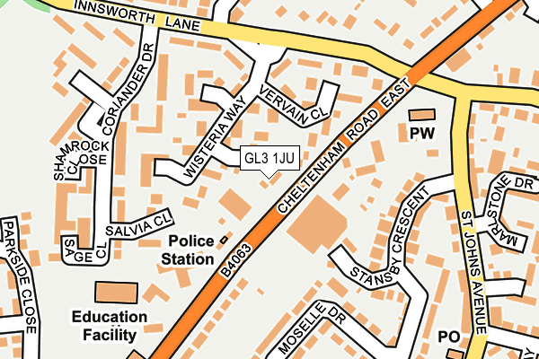 GL3 1JU map - OS OpenMap – Local (Ordnance Survey)