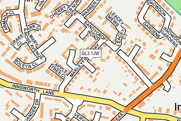 GL3 1JW map - OS OpenMap – Local (Ordnance Survey)