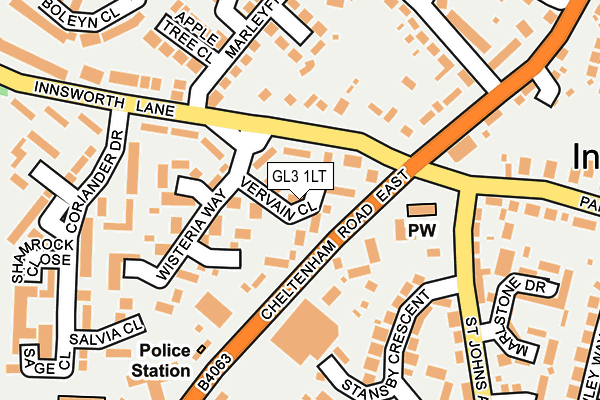 GL3 1LT map - OS OpenMap – Local (Ordnance Survey)