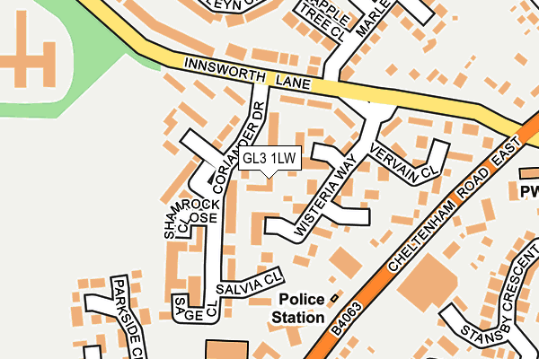 GL3 1LW map - OS OpenMap – Local (Ordnance Survey)