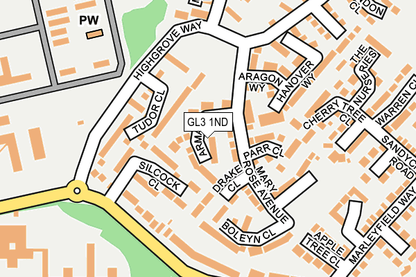 GL3 1ND map - OS OpenMap – Local (Ordnance Survey)