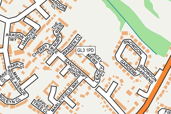 GL3 1PD map - OS OpenMap – Local (Ordnance Survey)