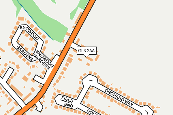 GL3 2AA map - OS OpenMap – Local (Ordnance Survey)