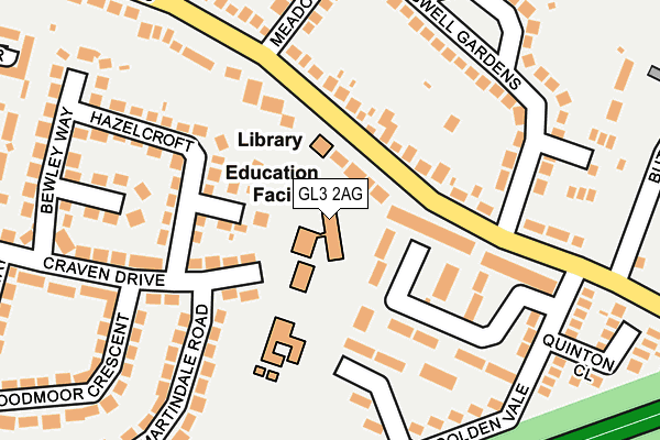 GL3 2AG map - OS OpenMap – Local (Ordnance Survey)