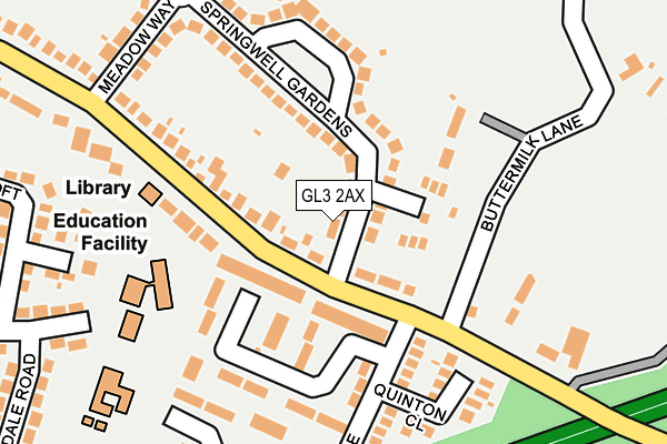 GL3 2AX map - OS OpenMap – Local (Ordnance Survey)