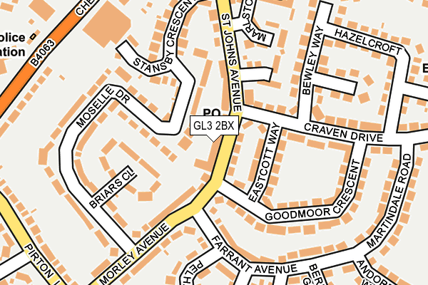 GL3 2BX map - OS OpenMap – Local (Ordnance Survey)