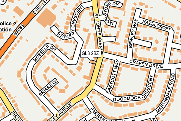 GL3 2BZ map - OS OpenMap – Local (Ordnance Survey)