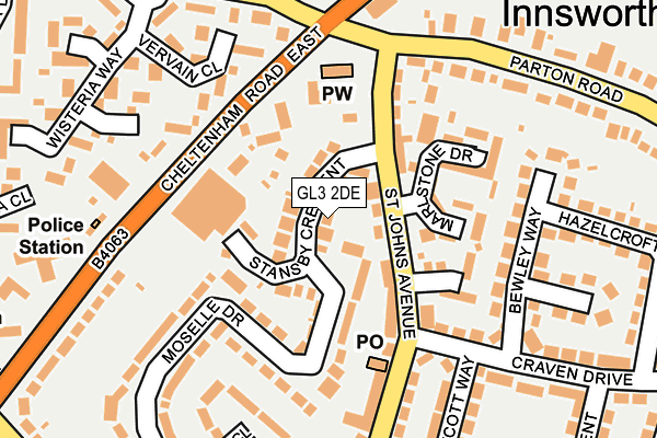 GL3 2DE map - OS OpenMap – Local (Ordnance Survey)