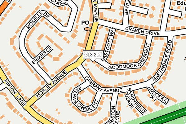 GL3 2DJ map - OS OpenMap – Local (Ordnance Survey)