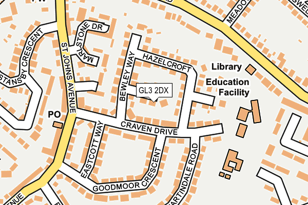 GL3 2DX map - OS OpenMap – Local (Ordnance Survey)