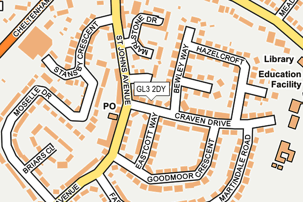 GL3 2DY map - OS OpenMap – Local (Ordnance Survey)