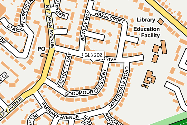 GL3 2DZ map - OS OpenMap – Local (Ordnance Survey)