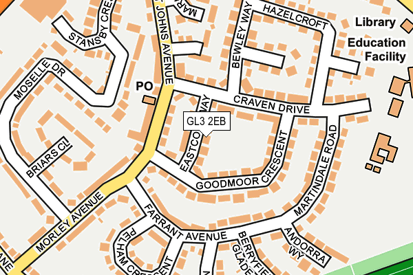 GL3 2EB map - OS OpenMap – Local (Ordnance Survey)