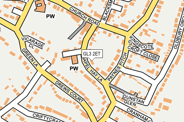 GL3 2ET map - OS OpenMap – Local (Ordnance Survey)