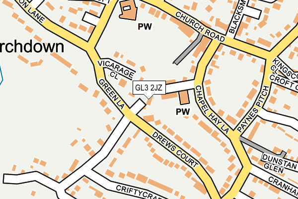 GL3 2JZ map - OS OpenMap – Local (Ordnance Survey)