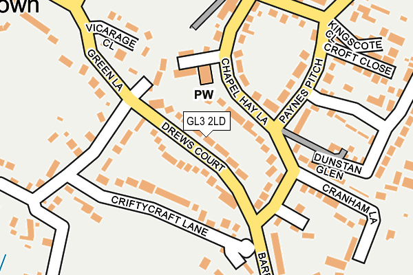 GL3 2LD map - OS OpenMap – Local (Ordnance Survey)