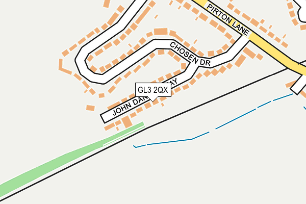 GL3 2QX map - OS OpenMap – Local (Ordnance Survey)