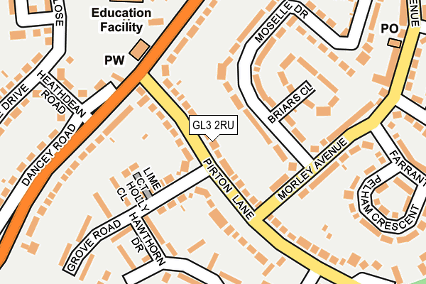 GL3 2RU map - OS OpenMap – Local (Ordnance Survey)