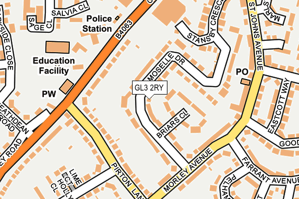 GL3 2RY map - OS OpenMap – Local (Ordnance Survey)