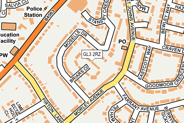 GL3 2RZ map - OS OpenMap – Local (Ordnance Survey)