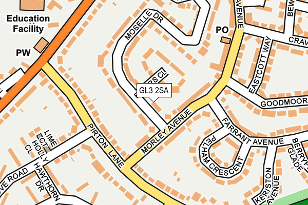 GL3 2SA map - OS OpenMap – Local (Ordnance Survey)